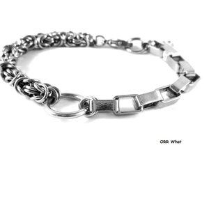 Chain Link O-Ring Bracelet Maille Unisex Byzantine Steel Unisex Jewelry Gift
